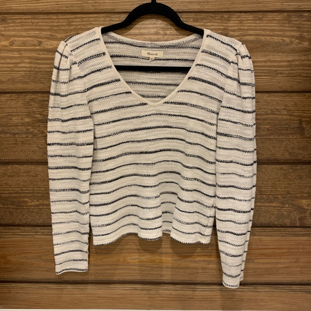 Madewell knit ruffled shoulder top